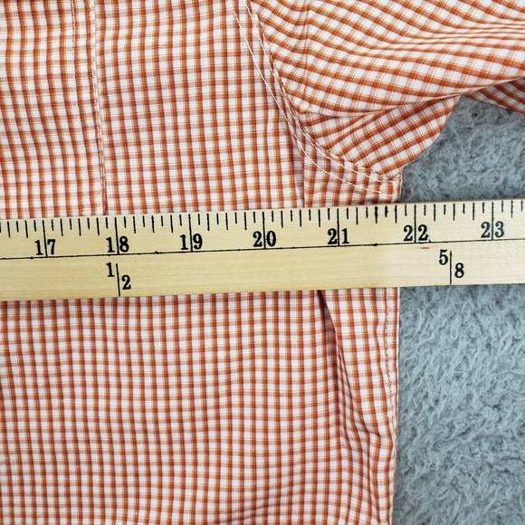 Ocean Coast Shirt Mens Medium Red White‎ Check Button Up Short Sleeve Pockets - Picture 14 of 14